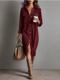 Yara - Vestido Camisa de Pana