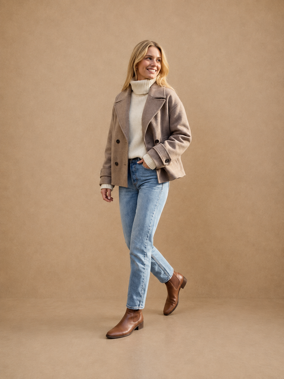 Marta - Chaqueta con Cuello de Solapa