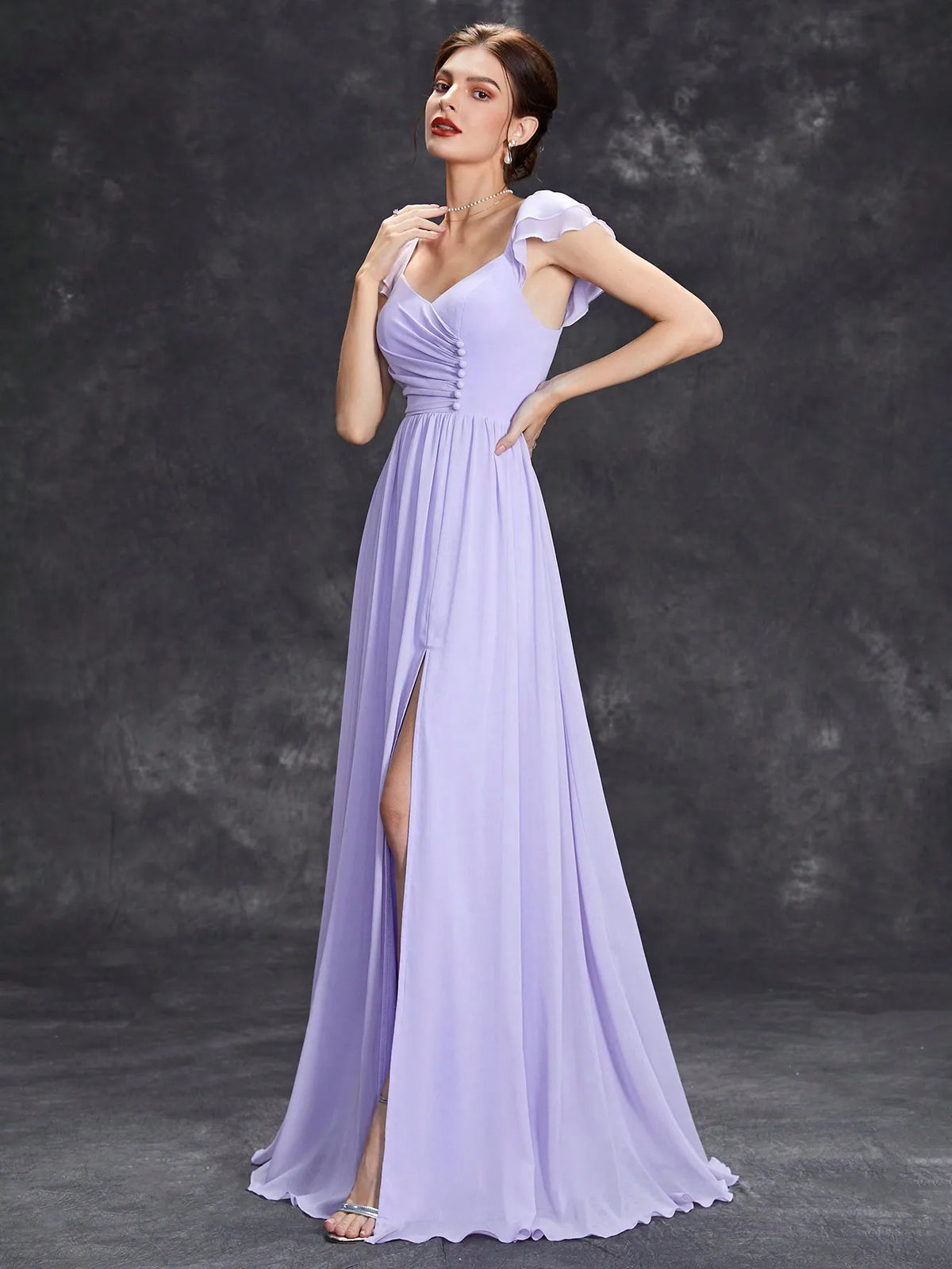Bella - Vestido Elegante con Volantes y Cuello de Herradura