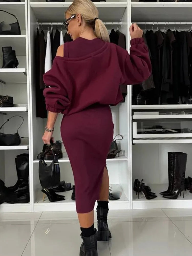 Cintia - Traje A Juego De Dos Piezas Con Sudadera Y Vestido