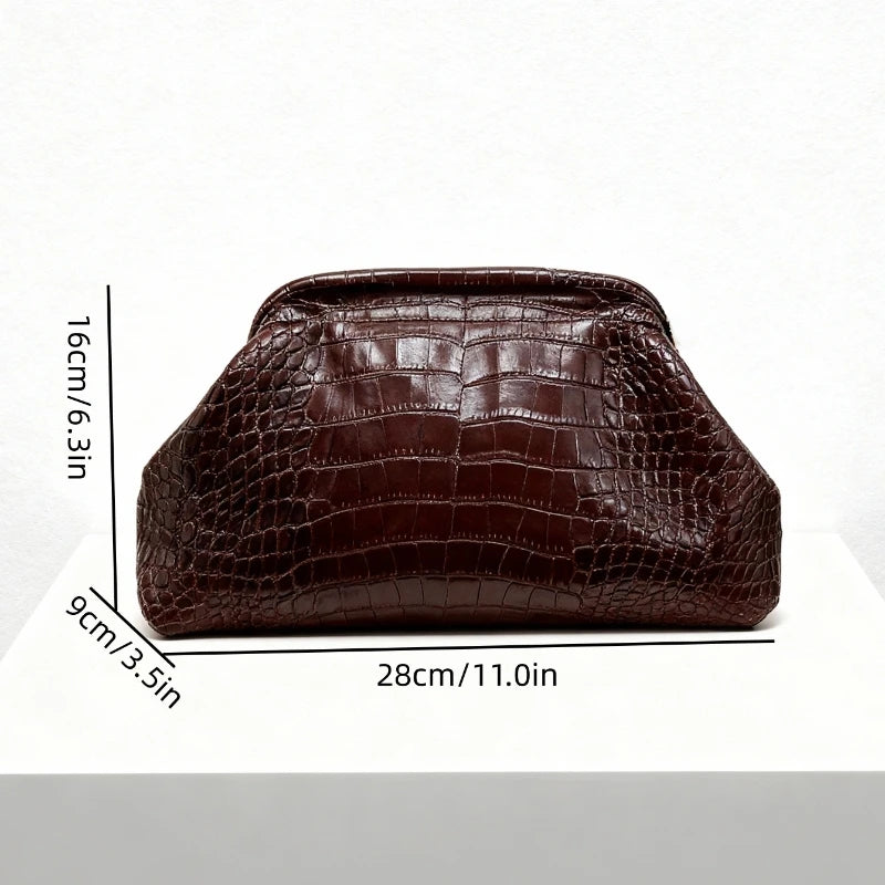 Jess - Bolso de Cocodrilo Marrón