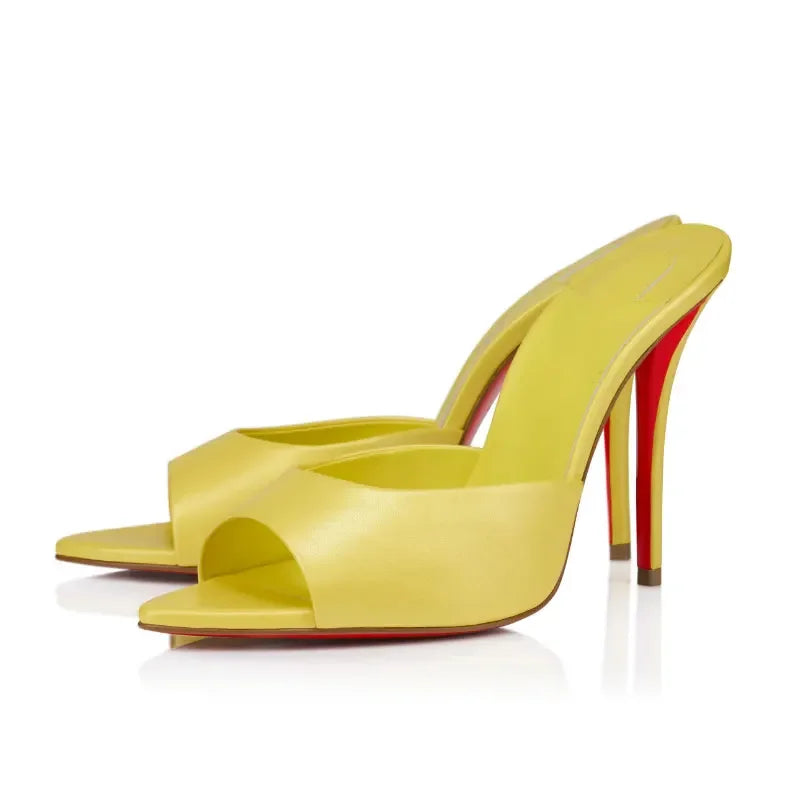 Raquel - Tacón Punta Abierta Suela Roja (10,5cm)