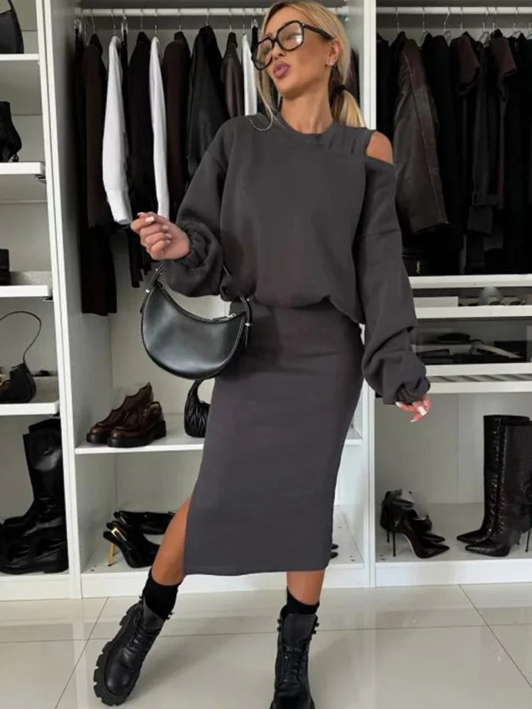 Cintia - Traje A Juego De Dos Piezas Con Sudadera Y Vestido