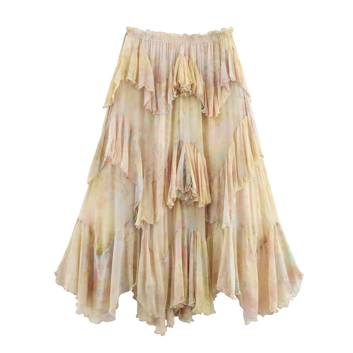 Rita - Falda Larga con Estampado Degradado
