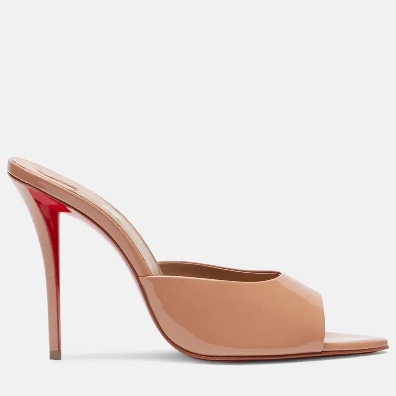 Raquel - Tacón Punta Abierta Suela Roja (10,5cm)