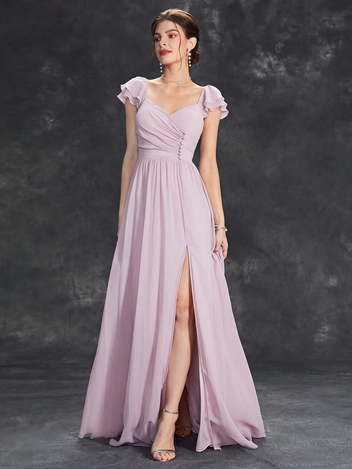 Bella - Vestido Elegante con Volantes y Cuello de Herradura