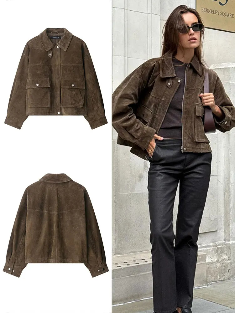 Valeria - Chaqueta Vintage Café