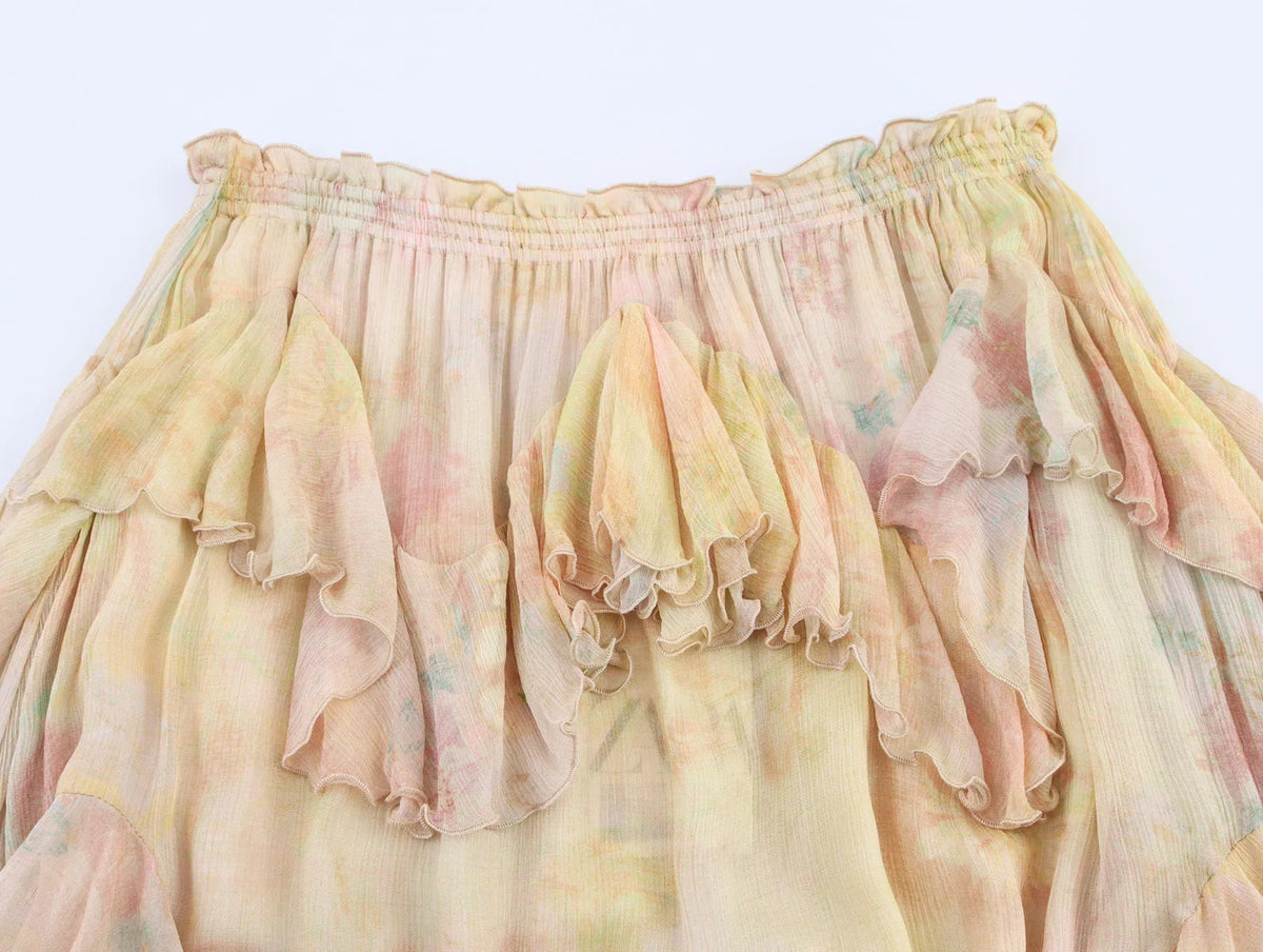Rita - Falda Larga con Estampado Degradado
