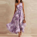 Gabriela - Vestido Largo De Un Solo Hombro Con Estampado Floral