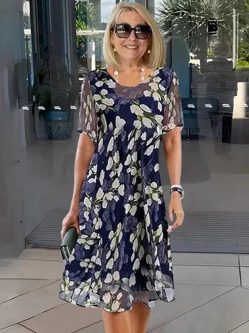 Emma - Vestido con Transparencias y Estampado Floral