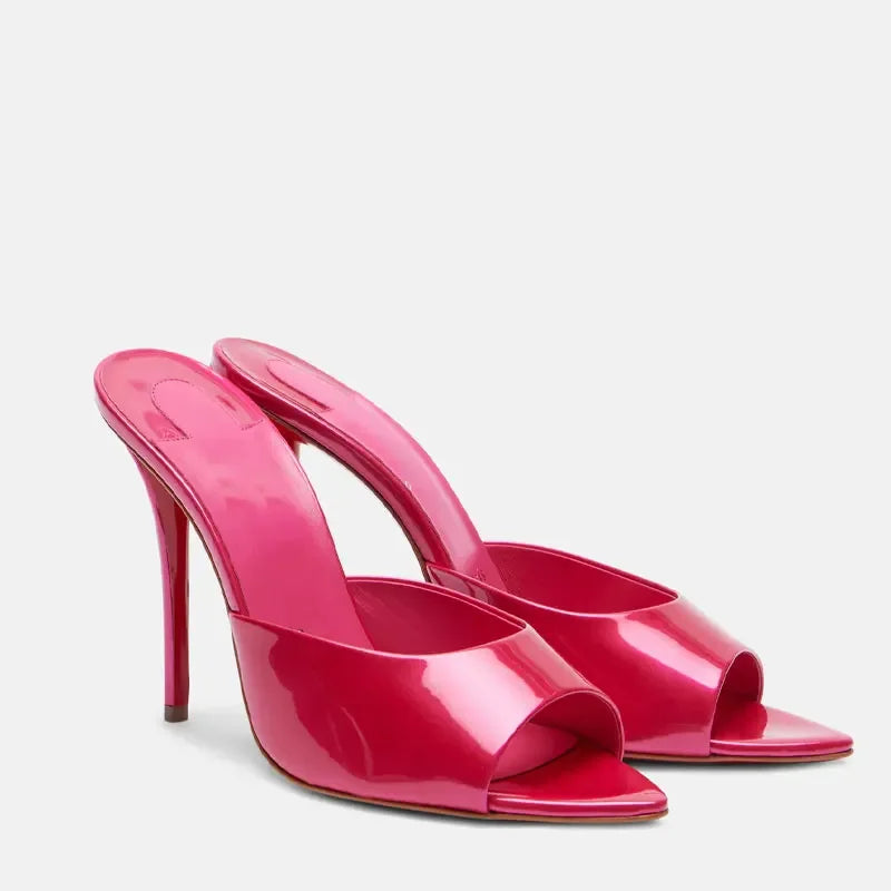 Raquel - Tacón Punta Abierta Suela Roja (10,5cm)