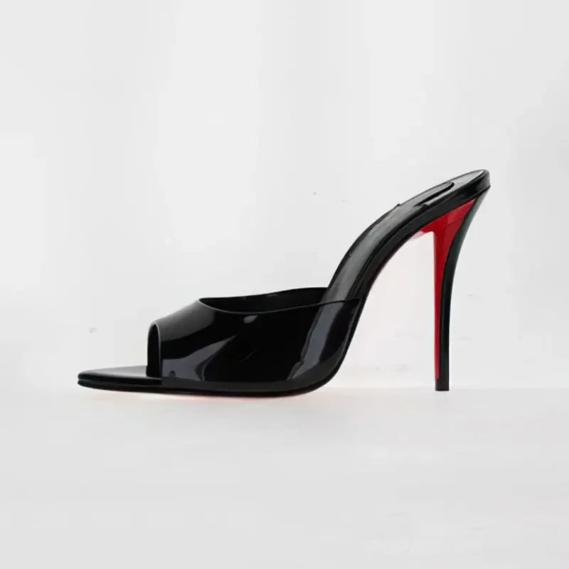 Raquel - Tacón Punta Abierta Suela Roja (10,5cm)