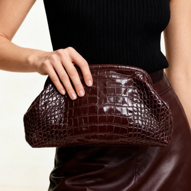 Jess - Bolso de Cocodrilo Marrón